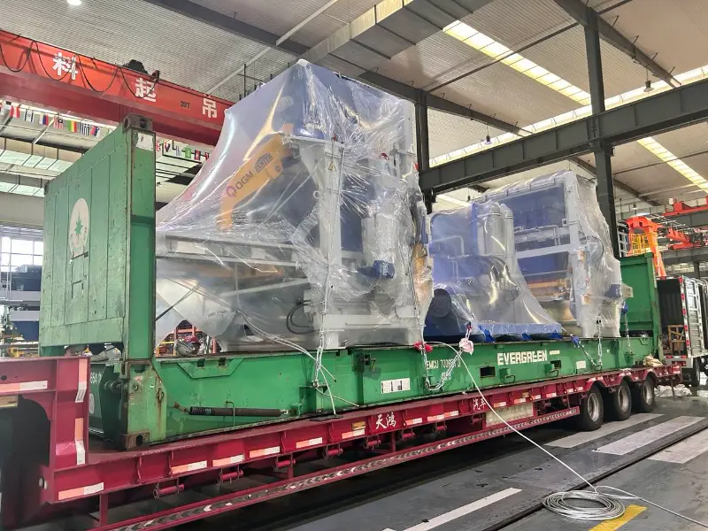 Quangong Machinery's 1500 large-scale brick-making production line is shipped overseas once again